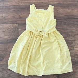 Tahari Yellow Eyelet Casual Kids Dress
